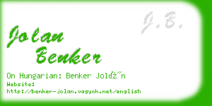 jolan benker business card